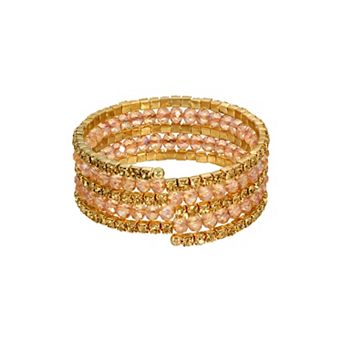 1928 Rich Cut & Rhinestone Coil Bracelet