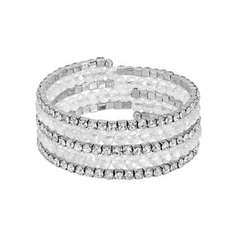 1928 Rich Cut & Rhinestone Coil Bracelet