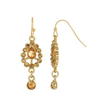 1928 Gold Tone Drop Earrings