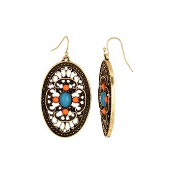 1928 Filigree Oval Drop Earrings