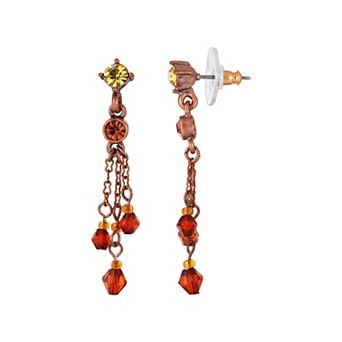 1928 Copper Tone Tassel Earrings
