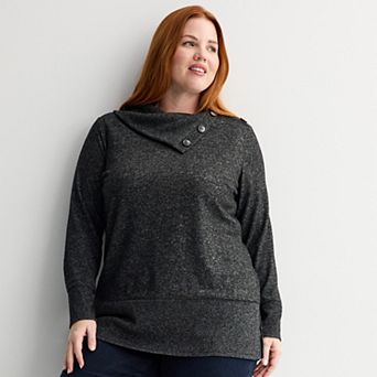 Plus Size Apt. 9® Envelope Neck Asymmetrical Hem Top