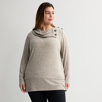 Plus Size Apt. 9® Envelope Neck Asymmetrical Hem Top