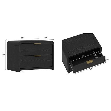 MANHATTAN COMFORT Grace Modern 28-Inch 2-Drawer Nightstand 2-Piece Set