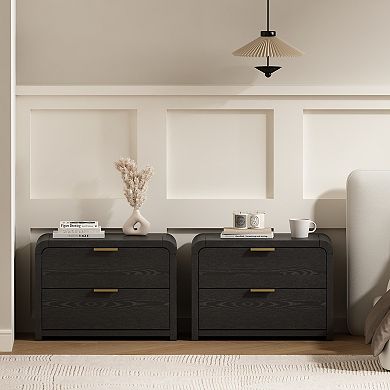 MANHATTAN COMFORT Grace Modern 28-Inch 2-Drawer Nightstand 2-Piece Set