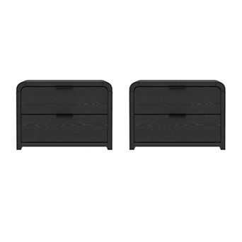 MANHATTAN COMFORT Grace Modern 28-Inch 2-Drawer Nightstand 2 pc Set