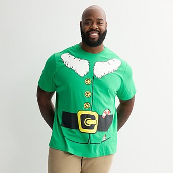 Big & Tall Holiday Elf Suit Short Sleeve Graphic Tee
