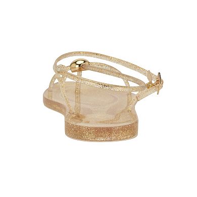 Nine West Shells Women's Square Toe Flat Casual Sandals