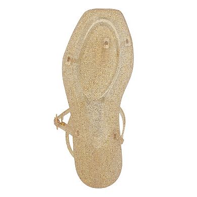 Nine West Shells Women's Square Toe Flat Casual Sandals