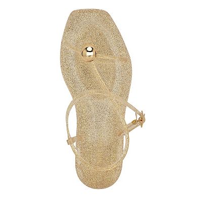 Nine West Shells Women's Square Toe Flat Casual Sandals