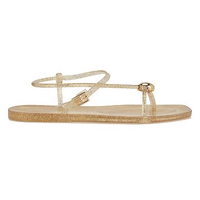 Nine West Shells Women's Square Toe Flat Casual Sandals