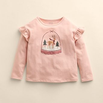 Girls 4-12 Little Co. by Lauren Conrad Organic Long Sleeve Lace Hem Tee