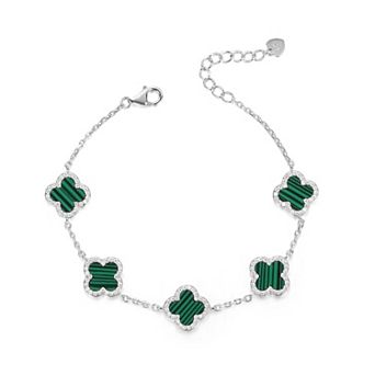 Pure Silver Four-Leaf Clover Adjustable Bracelet, Fashionable For Daily Wear