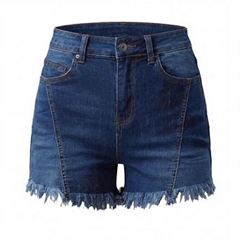 Women's High Waisted Denim Shorts Summer Beach Shorts Cotton Fabric