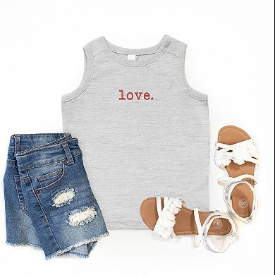 Embroidered Love Typewriter - Youth Tank Top
