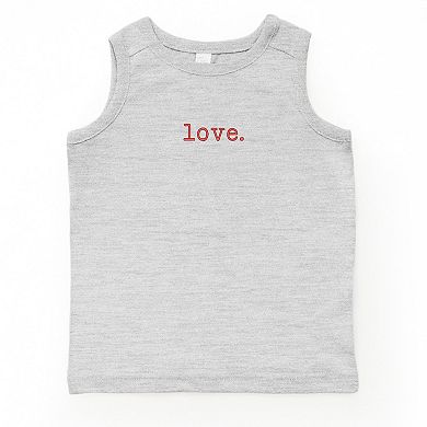 Embroidered Love Typewriter - Youth Tank Top