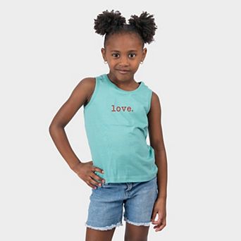Embroidered Love Typewriter - Youth Tank Top