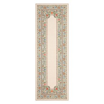 Woven Look Boho Area Rug Washable & Non-Slip for Bedroom or Nursery