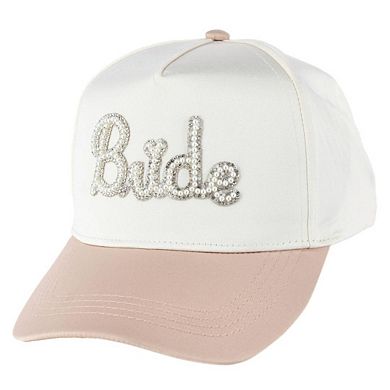 CTM Women's Bride to Be Beaded Satin Baseball Cap