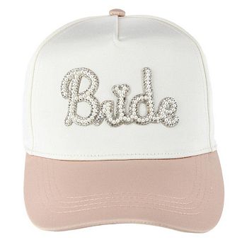 CTM Women's Bride to Be Beaded Satin Baseball Cap