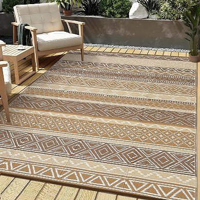 Waterproof Large Camping Rug, Reversible Rv Patio Mats, Plastic Straw Large Patio Mat for Deck
