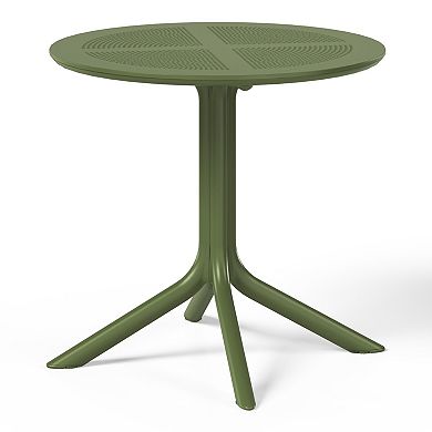 31.5" Round Plastic Outdoor Patio Dining Table for 4