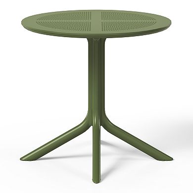 31.5" Round Plastic Outdoor Patio Dining Table for 4