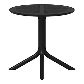 31.5" Round Plastic Outdoor Patio Dining Table for 4