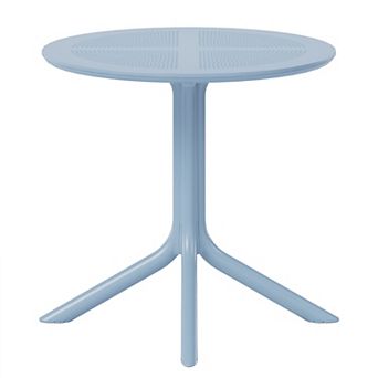 31.5" Round Plastic Outdoor Patio Dining Table for 4
