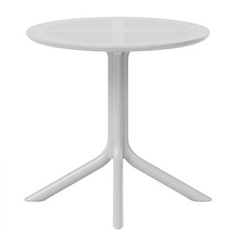 31.5" Round Plastic Outdoor Patio Dining Table for 4