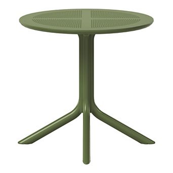 31.5" Round Plastic Outdoor Patio Dining Table for 4