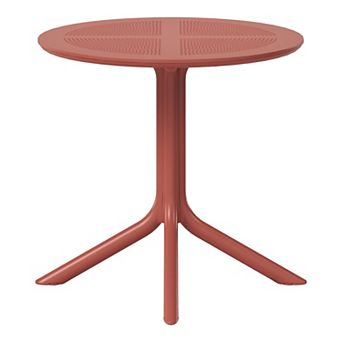 31.5" Round Plastic Outdoor Patio Dining Table for 4