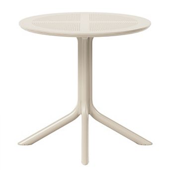 31.5" Round Plastic Outdoor Patio Dining Table for 4
