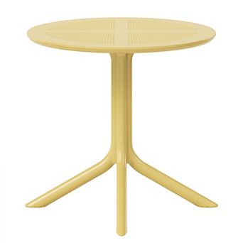31.5" Round Plastic Outdoor Patio Dining Table for 4
