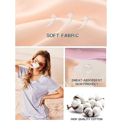 Ekouaer Womens Pajamas Sets Soft Pjs Short Sleeve Lounge Sets Casual Two Piece Pjs