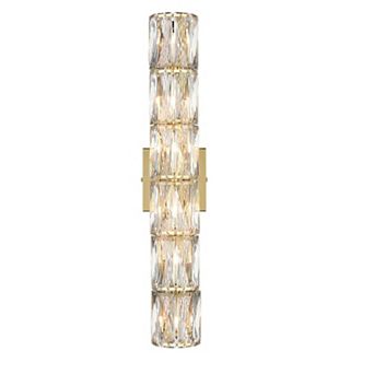 Frassinero Gold Wall Sconce Modern 6-Light Crystal Light Bathroom Wall Lighting