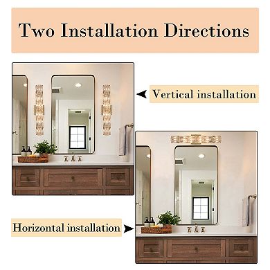 Frassinero Gold Wall Sconce Modern 6-Light Crystal Light Bathroom Wall Lighting