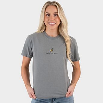 Embroidered Just A Cozy Goose - Women's Garment Dyed Graphic T-Shirt