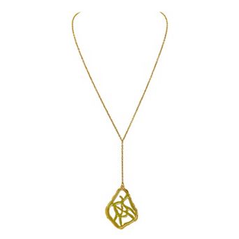Adjustable Gold-plated and Pastel green Enamel Tala Necklace by Dhwani Bansal