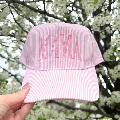 CTM Women's Mama Striped Baseball Cap