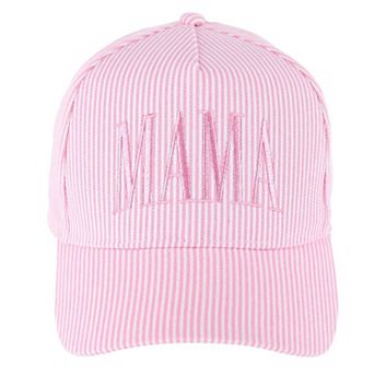 CTM Women's Mama Striped Baseball Cap