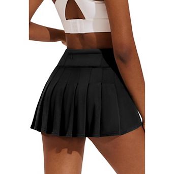 Pinspark Women's Lightweight Pleated Tennis Skort Cute Golf Skirt with Built-in Shorts