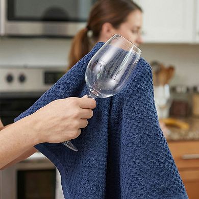 2 Pack Solid Color Cotton Kitchen Towels, Pure Cotton Soft Absorbent Dish Towel for Cleaning 15"x25"