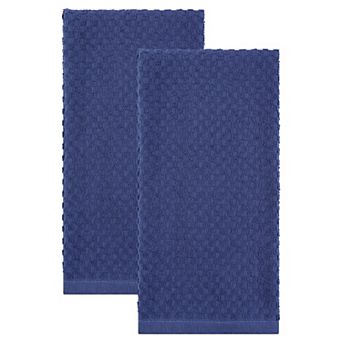 2 Pack Solid Color Cotton Kitchen Towels, Pure Cotton Soft Absorbent Dish Towel for Cleaning 15"x25"