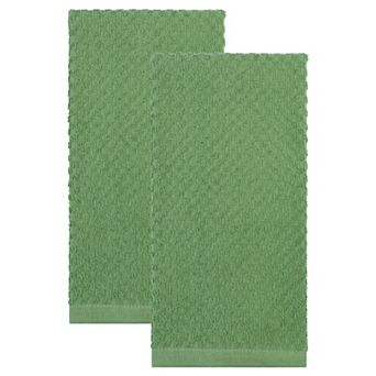 2 Pack Solid Color Cotton Kitchen Towels, Pure Cotton Soft Absorbent Dish Towel for Cleaning 15"x25"