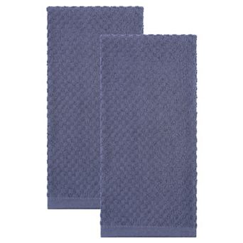 2 Pack Solid Color Cotton Kitchen Towels, Pure Cotton Soft Absorbent Dish Towel for Cleaning 15"x25"