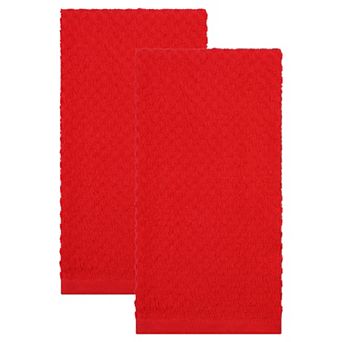 2 Pack Solid Color Cotton Kitchen Towels, Pure Cotton Soft Absorbent Dish Towel for Cleaning 15"x25"