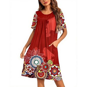 Ekouaer for Women Button House Dresses with Pockets