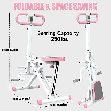 KWPZQEB Foldable Squat Machine for Home with Resistance Bands