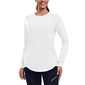 Pinspark Women's Long Sleeve Workout Shirt Round Neck Lightweight Sun Protection Yoga Top